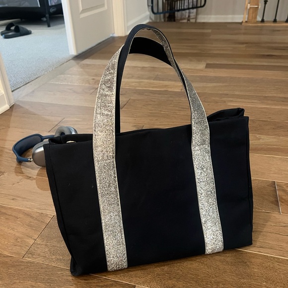 Chic navy Tote Bag with Silver Accents - Picture 7 of 8